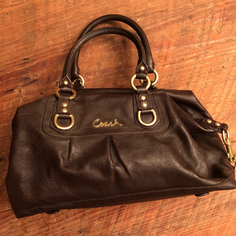 Chocolate brown Coach handbag